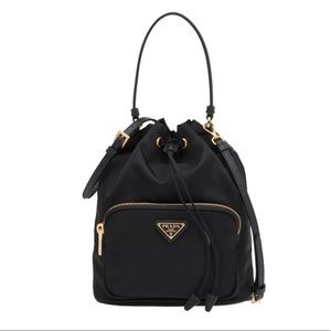 PRADA NYLON BUCKET BAG BLACK